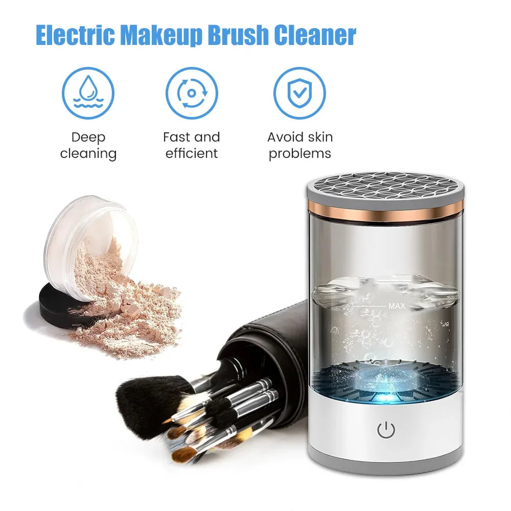 Limpiador de brochas de maquillaje eléctrico